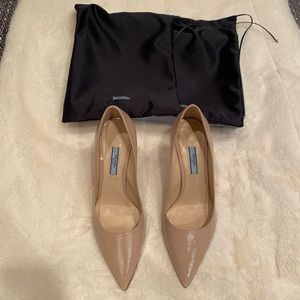 Prada Patent Saffiano Leather 85mm Pumps